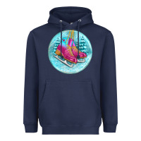 Navy ice skate christmas ornament Heavyweight Hoodie - BundleAndBundleShop