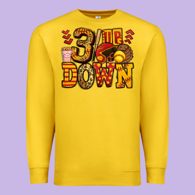 Three Up Three Down Softball Premium Sweatshirt Designed By Jasminsmagicworld