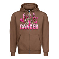 Chestnut Fuck Cancer with Butterflies Zipper Hoodie - texasbilliewilder