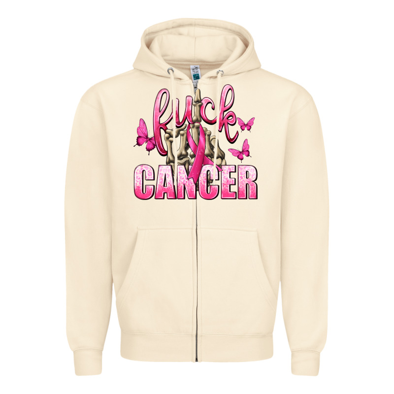 Fuck Cancer With Butterflies Zipper Hoodie by texasbilliewilder | Teevron