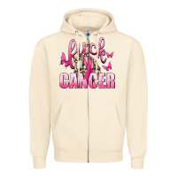 Sandshell Fuck Cancer with Butterflies Zipper Hoodie - texasbilliewilder