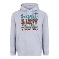 Heather Grey smart  sassy fierce Heavyweight Hoodie - JahusDesignShop