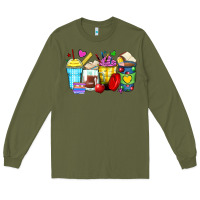 Army Green school coffee cups Long Sleeve Tee - Zillion Design Studio
