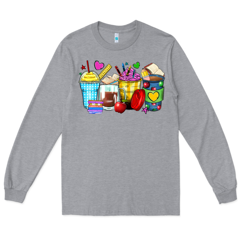 School Coffee Cups Long Sleeve Tee by Zillion Design Studio | Teevron