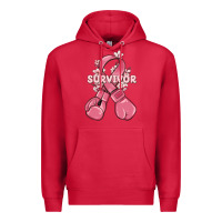 Cardinal survivor breast cancer with boxing gloves Premium Hoodie - MaliasSmallBusiness