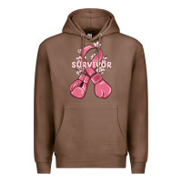 Chestnut survivor breast cancer with boxing gloves Premium Hoodie - MaliasSmallBusiness