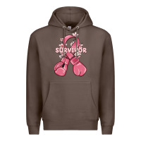 Coffee survivor breast cancer with boxing gloves Premium Hoodie - MaliasSmallBusiness