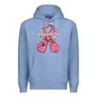 Colony Blue survivor breast cancer with boxing gloves Premium Hoodie - MaliasSmallBusiness