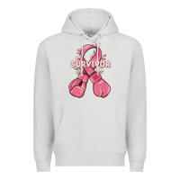 Dove Grey survivor breast cancer with boxing gloves Premium Hoodie - MaliasSmallBusiness