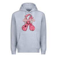 Heather Grey survivor breast cancer with boxing gloves Premium Hoodie - MaliasSmallBusiness