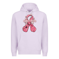 Lilac survivor breast cancer with boxing gloves Premium Hoodie - MaliasSmallBusiness