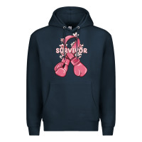 Navy survivor breast cancer with boxing gloves Premium Hoodie - MaliasSmallBusiness