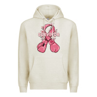 Oatmeal Heather survivor breast cancer with boxing gloves Premium Hoodie - MaliasSmallBusiness