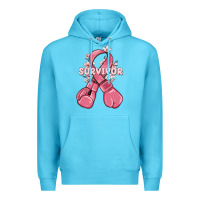 Ocean Blue survivor breast cancer with boxing gloves Premium Hoodie - MaliasSmallBusiness