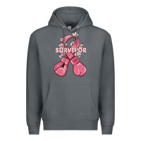 Rock survivor breast cancer with boxing gloves Premium Hoodie - MaliasSmallBusiness