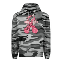 Slate Camo survivor breast cancer with boxing gloves Premium Hoodie - MaliasSmallBusiness