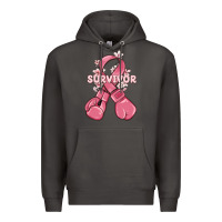 Smoke survivor breast cancer with boxing gloves Premium Hoodie - MaliasSmallBusiness