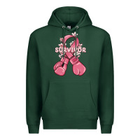 Sports Green survivor breast cancer with boxing gloves Premium Hoodie - MaliasSmallBusiness