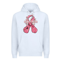 White survivor breast cancer with boxing gloves Premium Hoodie - MaliasSmallBusiness