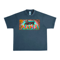 Midnight Navy mama with baby bear and leopard license plate Urban Heavy Tee - Artiststas