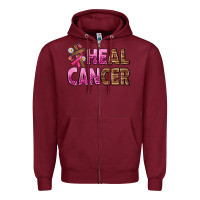 Burgundy Heal Cancer Zipper Hoodie - texasbilliewilder