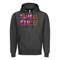 Charcoal Heather Heal Cancer Zipper Hoodie - texasbilliewilder