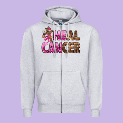Heal Cancer Zipper Hoodie Designed By Texasbilliewilder
