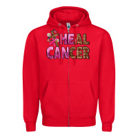 Red Heal Cancer Zipper Hoodie - texasbilliewilder