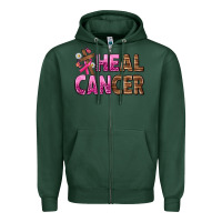 Sports Green Heal Cancer Zipper Hoodie - texasbilliewilder
