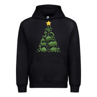 Black dinosaur christmas tree Urban Hoodie - MaliasSmallBusiness