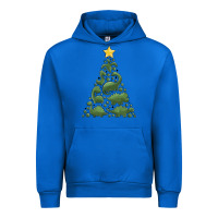 Cobalt dinosaur christmas tree Urban Hoodie - MaliasSmallBusiness