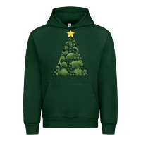 Forest Green dinosaur christmas tree Urban Hoodie - MaliasSmallBusiness