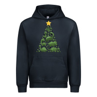 Navy dinosaur christmas tree Urban Hoodie - MaliasSmallBusiness