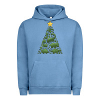 Pigment Pebble Blue dinosaur christmas tree Urban Hoodie - MaliasSmallBusiness
