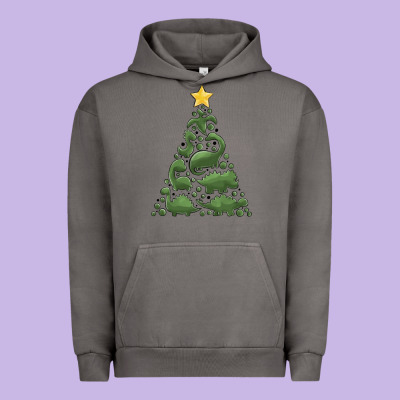 Dinosaur Christmas Tree Urban Hoodie Designed By Maliassmallbusiness