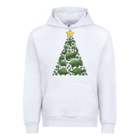 White dinosaur christmas tree Urban Hoodie - MaliasSmallBusiness