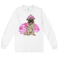 White Balerina pug with tutu Long Sleeve Tee - RanaPortraitStore