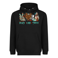 Black peace love coffee Heavyweight Hoodie - AdoDesignShop