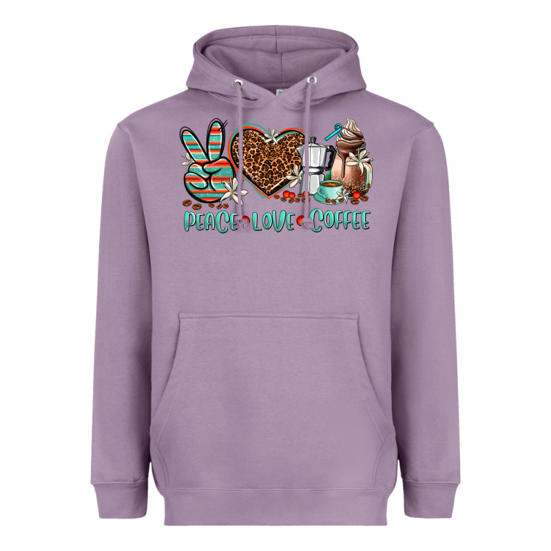 Peace Love Coffee Heavyweight Hoodie by AdoDesignShop | Teevron