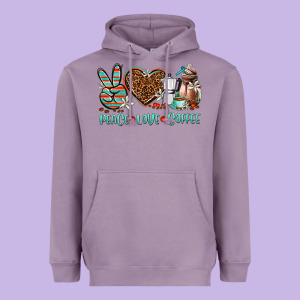 Peace Love Coffee Heavyweight Hoodie Designed By Adodesignshop
