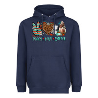 Navy peace love coffee Heavyweight Hoodie - AdoDesignShop