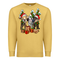 Antique Gold western christmas cows and cactuses Premium Sweatshirt - AdoDesignShop