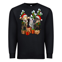 Black western christmas cows and cactuses Premium Sweatshirt - AdoDesignShop