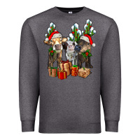 Charcoal Heather western christmas cows and cactuses Premium Sweatshirt - AdoDesignShop