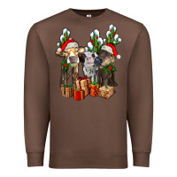 Chestnut western christmas cows and cactuses Premium Sweatshirt - AdoDesignShop
