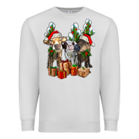 Dove Grey western christmas cows and cactuses Premium Sweatshirt - AdoDesignShop