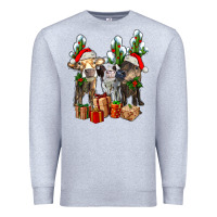 Heather Grey western christmas cows and cactuses Premium Sweatshirt - AdoDesignShop