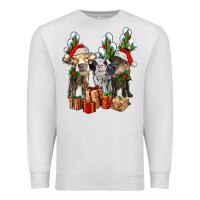 Oatmeal Heather western christmas cows and cactuses Premium Sweatshirt - AdoDesignShop