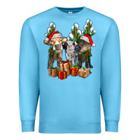 Ocean Blue western christmas cows and cactuses Premium Sweatshirt - AdoDesignShop
