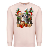 Pale Pink western christmas cows and cactuses Premium Sweatshirt - AdoDesignShop